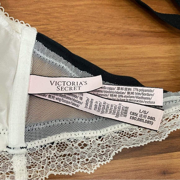 Victoria’s Secret White Chantilly Lace Front Close Velvet Trims Bralette Size L - Picture 11 of 14